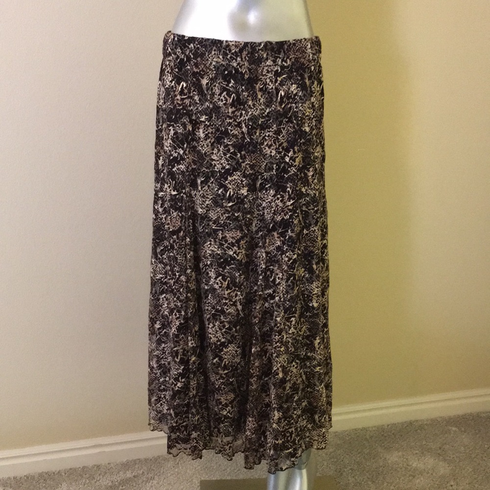 Chico's Full Length Maxi Lace Leopard Print Skirt